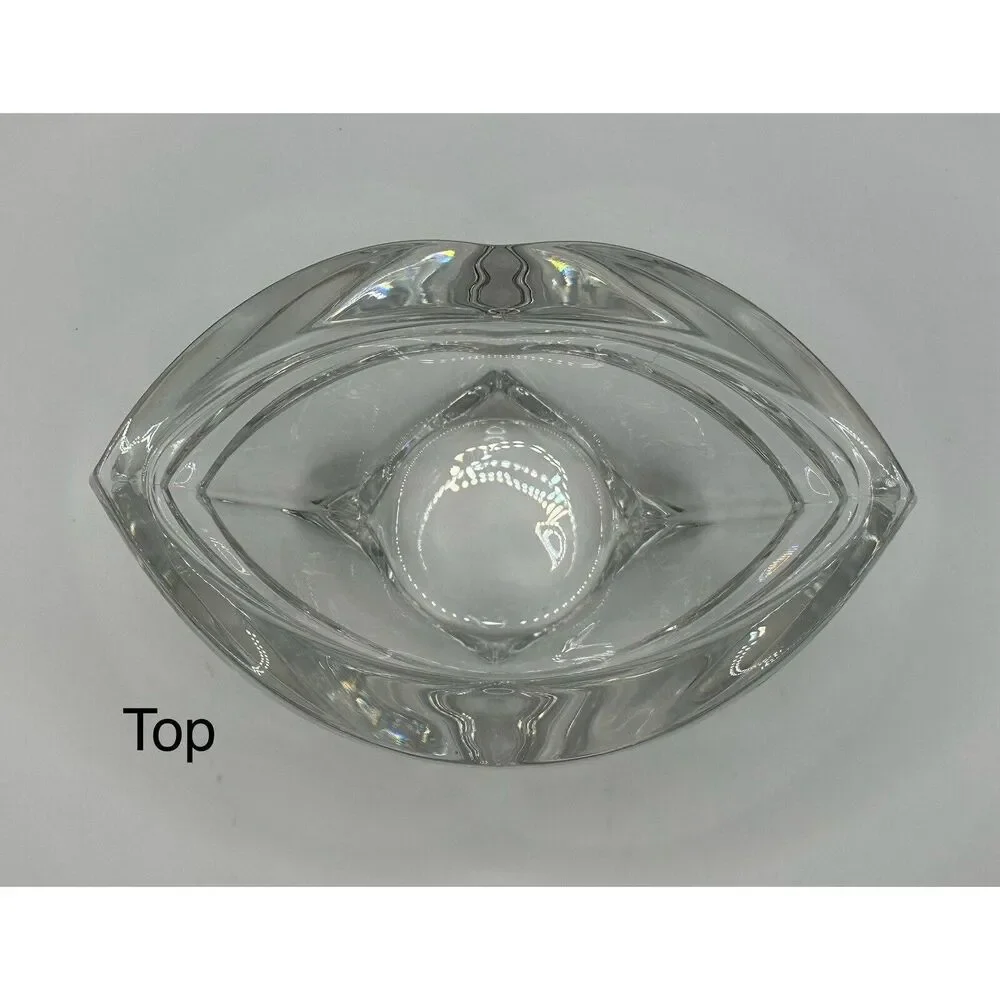 Vintage Mikasa Art Glass Lead Crystal Nut Candy Bowl Tea Light Made in Germany
